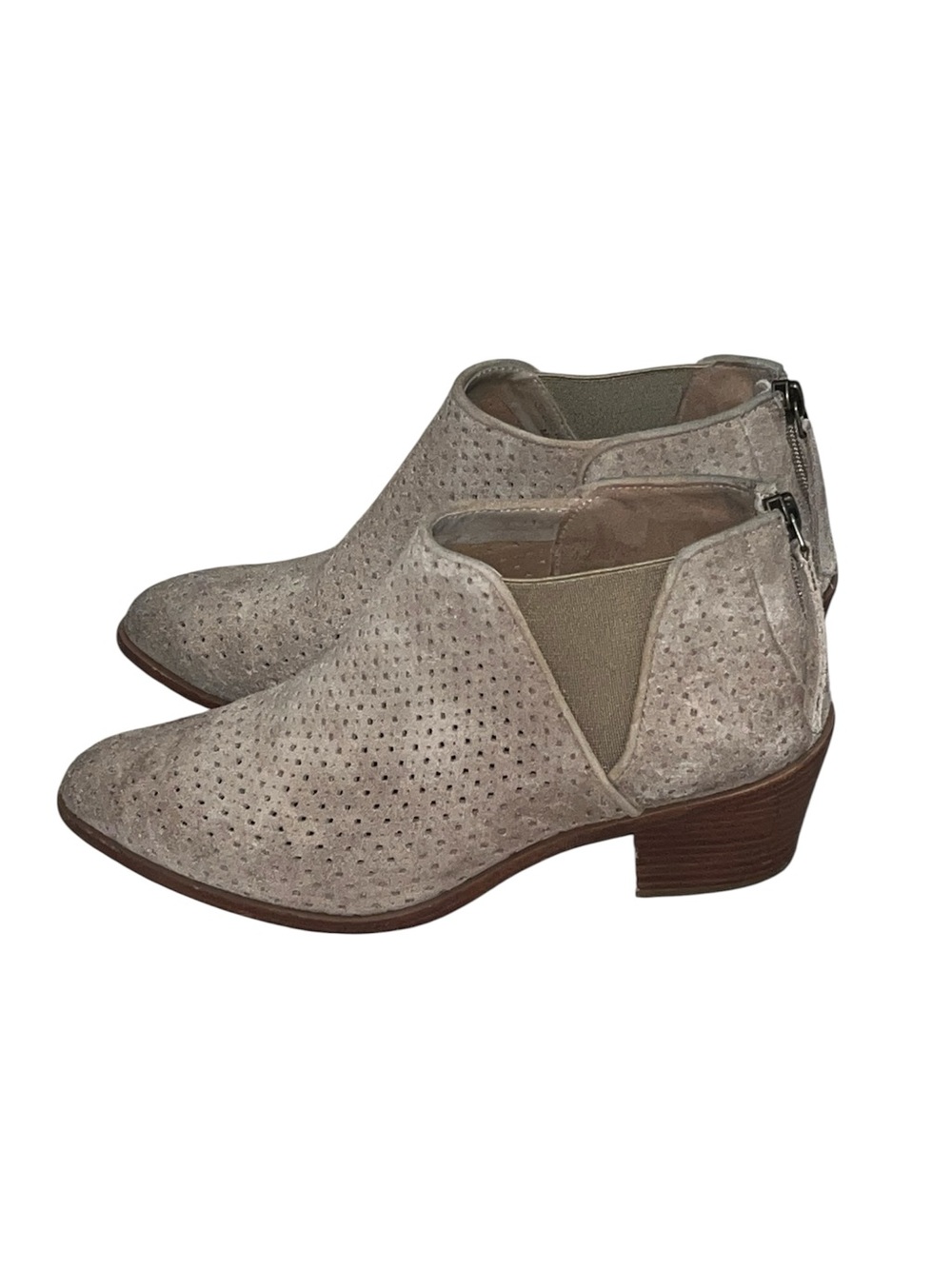 H.S. Trask Tisha Perforated Suede Ankle Booties Size 6.5M - Picture 2 of 10